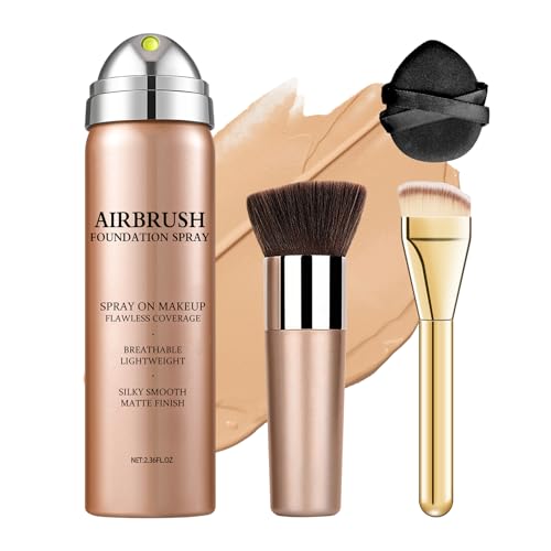 QIUFSSE Air Brush Makeup FoundationSilk Flawless Airbrush MakeupBuildable Coverage Foundation for Older WomenTeenagersMiddleagedMoisturizing Ingredients for Smooth Radiant Skin 02 Beige - Image 1