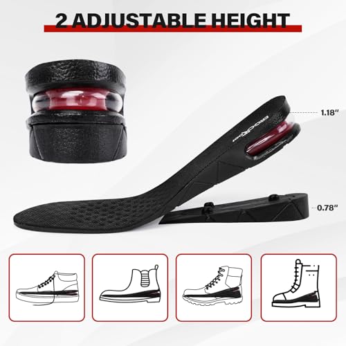 ERGOfoot Height Increase Insoles for Men Women, 2-Layer Adjustable Invisible Shoe Lifts & Height Boosters, Fits Dress Shoes & Casual Footwear - Height Increase Soles & Inserts - Image 2