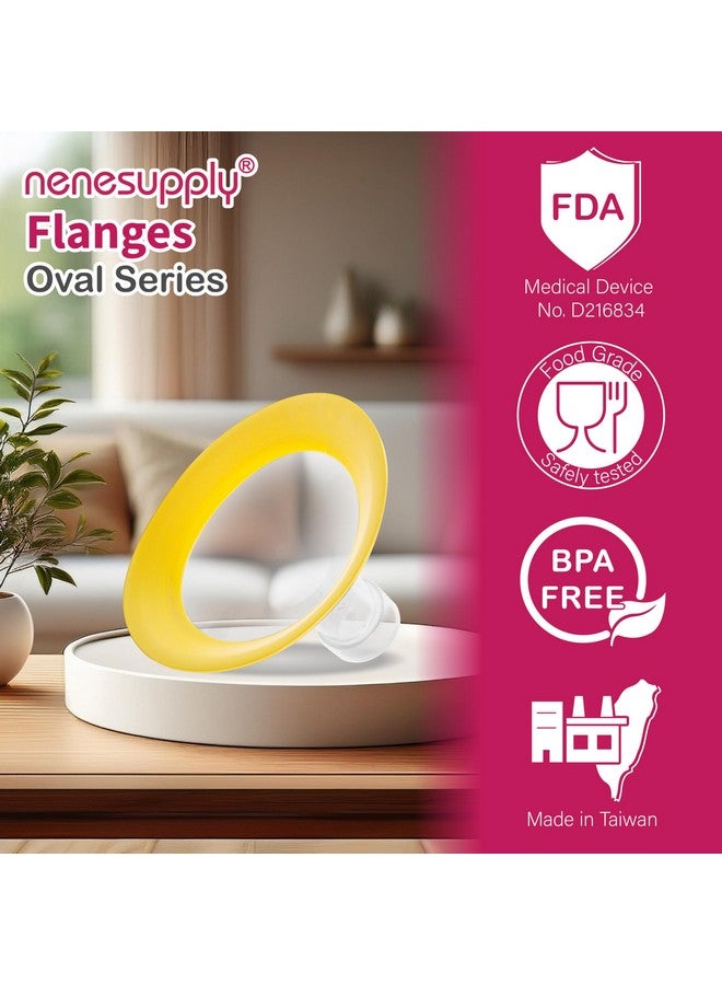 Nenesupply 19mm Oval Flanges Compatible with Medela Breast Pump Parts Replace 19mm Medela Flange Accessories. Work with Pump in Style Parts Symphony Parts Swing Maxi Harmony and Personalfit Flex - Image 1