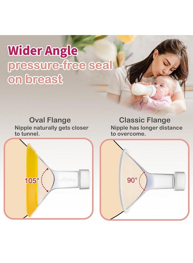 Nenesupply 19mm Oval Flanges Compatible with Medela Breast Pump Parts Replace 19mm Medela Flange Accessories. Work with Pump in Style Parts Symphony Parts Swing Maxi Harmony and Personalfit Flex - Image 3