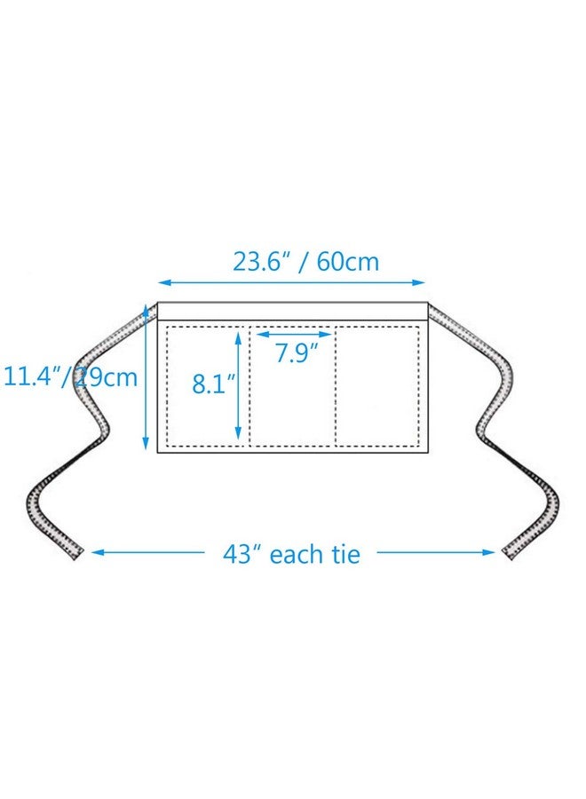 BOHARERS 3 Pack Server Aprons With 3 Pockets, Oil & Waterproof Waitress Waiter Short Half Waist Apron - Image 4