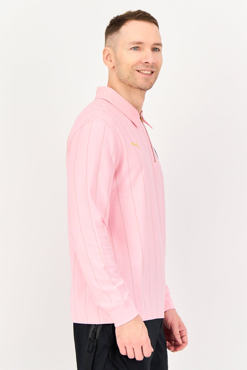 PUMA Palermo x Puma Men Sportswear Fit Long Sleeve Outdoor Polo Shirt, Pink - Image 4
