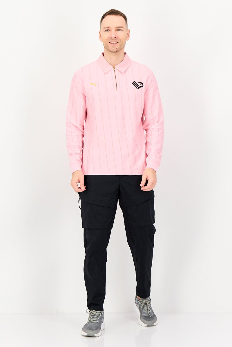 PUMA Palermo x Puma Men Sportswear Fit Long Sleeve Outdoor Polo Shirt, Pink - Image 3