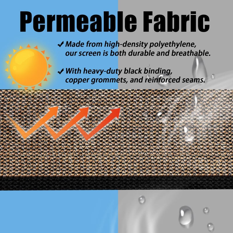 BADAO Brown 4FT X 50FT Outdoor Privacy Screen Fence & Mesh Shade Net Cover, Ideal for Garden and Backyard - Enhances Privacy for Fencing & Chain Link, Perfect for Patio Privacy Wall, Slatsï¼ŒFreestanding - Image 5