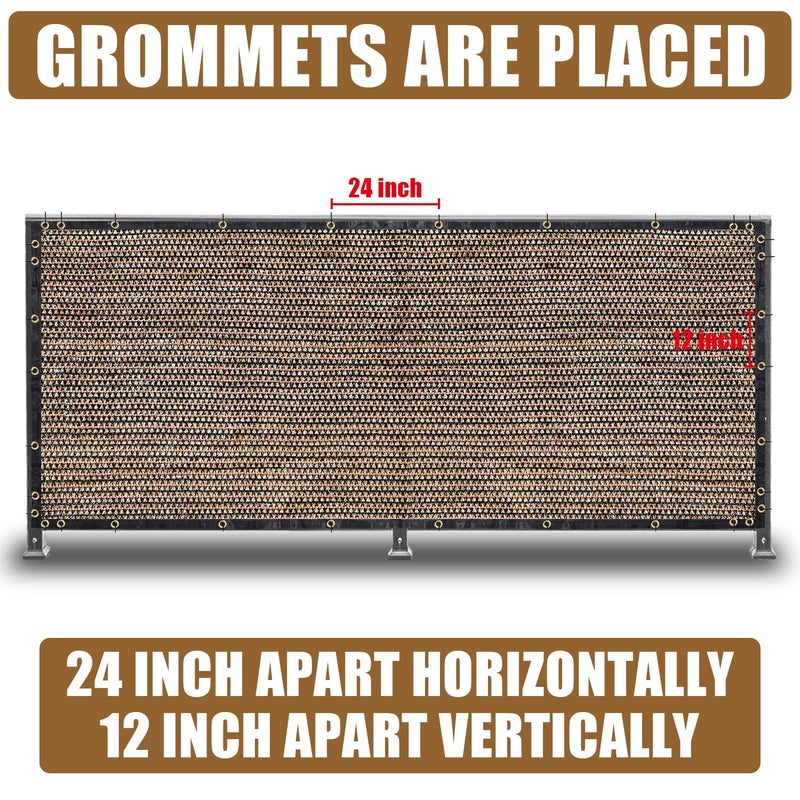 BADAO Brown 4FT X 50FT Outdoor Privacy Screen Fence & Mesh Shade Net Cover, Ideal for Garden and Backyard - Enhances Privacy for Fencing & Chain Link, Perfect for Patio Privacy Wall, Slatsï¼ŒFreestanding - Image 2