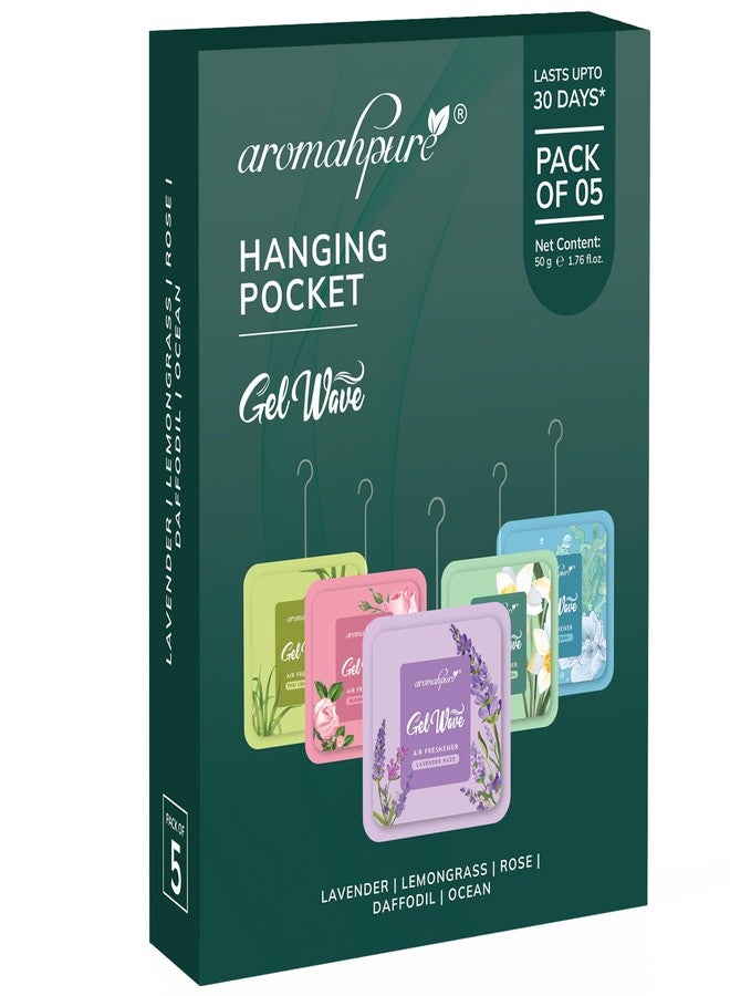 Aromahpure Gel Wave Bathroom Freshener | Assorted 50g (10g each) | Set of 5 Gel-Based hanging Pocket freshener I Lasts Up to 30 Days - Image 1