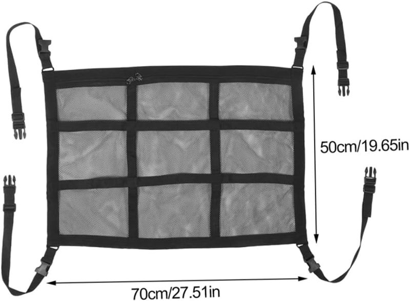 شبكة تخزين سقف السيارة من VOSAREA، عدد 2 قطعة: حقيبة تخزين للسيارات من نوع SUV، منظم للأمتعة في صندوق السيارة. - Image 2