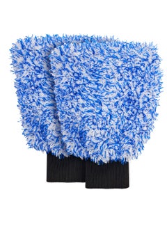 SYOSI Car Wash Mitt, Microfiber Sponge Mitt Scratch Free, Ultra Absorbent for Cars, Trucks, SUV, Boat and Motorcycle 2 Pack  - Image 1