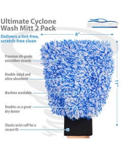 SYOSI Car Wash Mitt, Microfiber Sponge Mitt Scratch Free, Ultra Absorbent for Cars, Trucks, SUV, Boat and Motorcycle 2 Pack  - Image 2