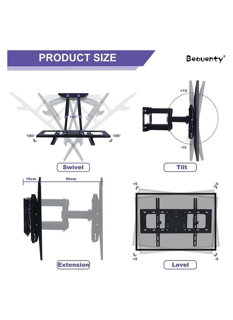 Full Motion TV Stand/TV Wall Mount,Swivel and Tilt for Most 32-70Inch Flat Screen TV,Rugged TV Mount Articulating Dual Arms,Standard Load 66 Ibs - Image 3