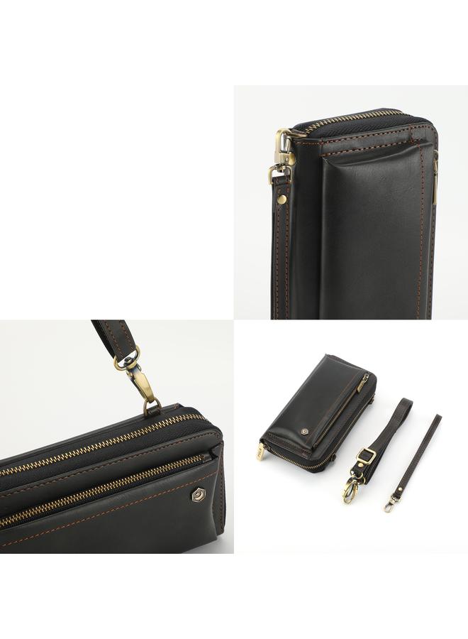 S-TOP Case For iPhone XS Crossbody Multi-functional Zipper Wallet Leather Phone Case - Image 4
