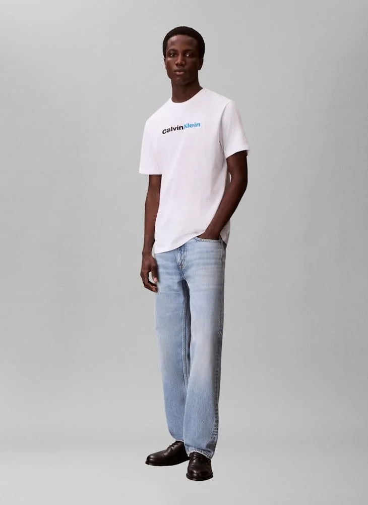 Calvin Klein Jeans  Linear Logo Crew Neck T-Shirt for Men | Best Price UAE