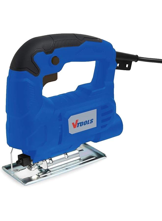 VTOOLS 400 Watt Jig Saw With Single Speed Bivel Cutting 45 Degrees And Jig Saw Blade Blue Vt1105