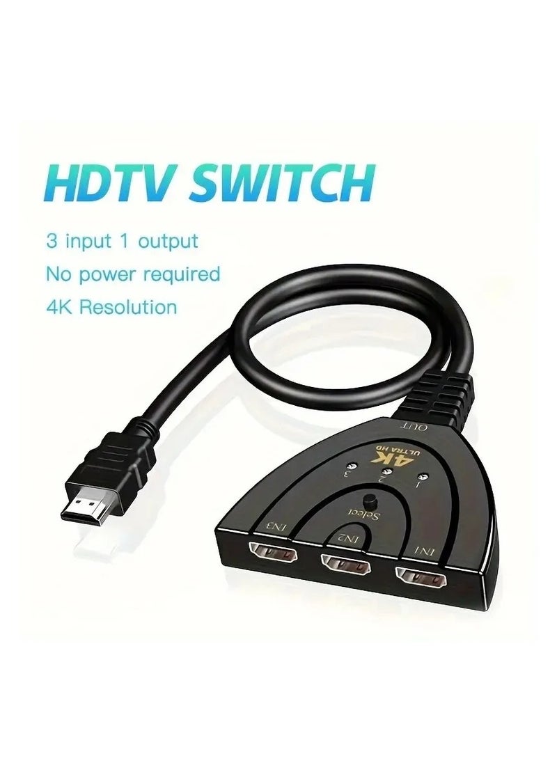 Generic 3-in-1 Smart HDMI Cable Divided Into 3 4K HDTV PS4 Adapters And Supports Selector  - Image 1
