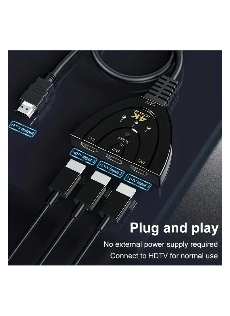 Generic 3-in-1 Smart HDMI Cable Divided Into 3 4K HDTV PS4 Adapters And Supports Selector  - Image 2
