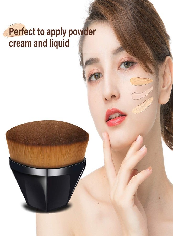 Afrodite Foundation Makeup Brush Flat Top Kabuki Hexagon Face Blush Liquid Powder Foundation Brush for Blending Liquid, Cream or Flawless Powder Cosmetics - Image 2