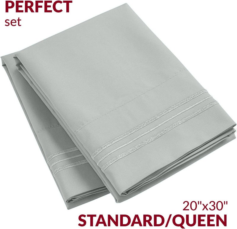 Mellanni Pillow Cases - 2 PC Iconic Collection Pillowcases - Luxury  Extra Soft  Cooling Pillow Covers - Envelope Closure (Standard/Queen 20""x30""  Spa Mint) - Image 2