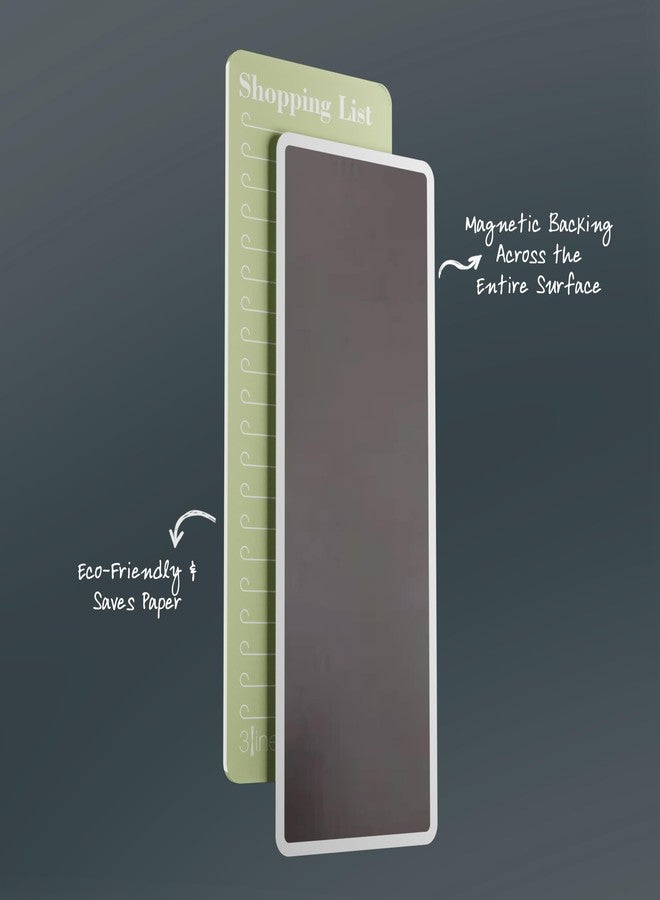 3 Lines Shopping List Fridge Magnet with Marker|Smart Planning & Shopping for Family, Working Professionals|to Do List| Acrylic Magnetic Notepad for Kitchen Organisation|9x24 cms|Kiwi Color|Regular - Image 5