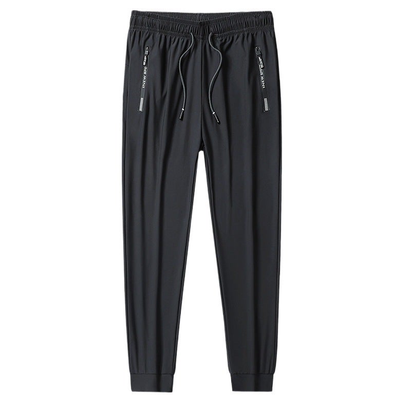 Summer Ice Silk Jogger Pants For Men And Women, High Elasticity Quick-Dry Casual Straight-Leg Wide-Leg - Image 5