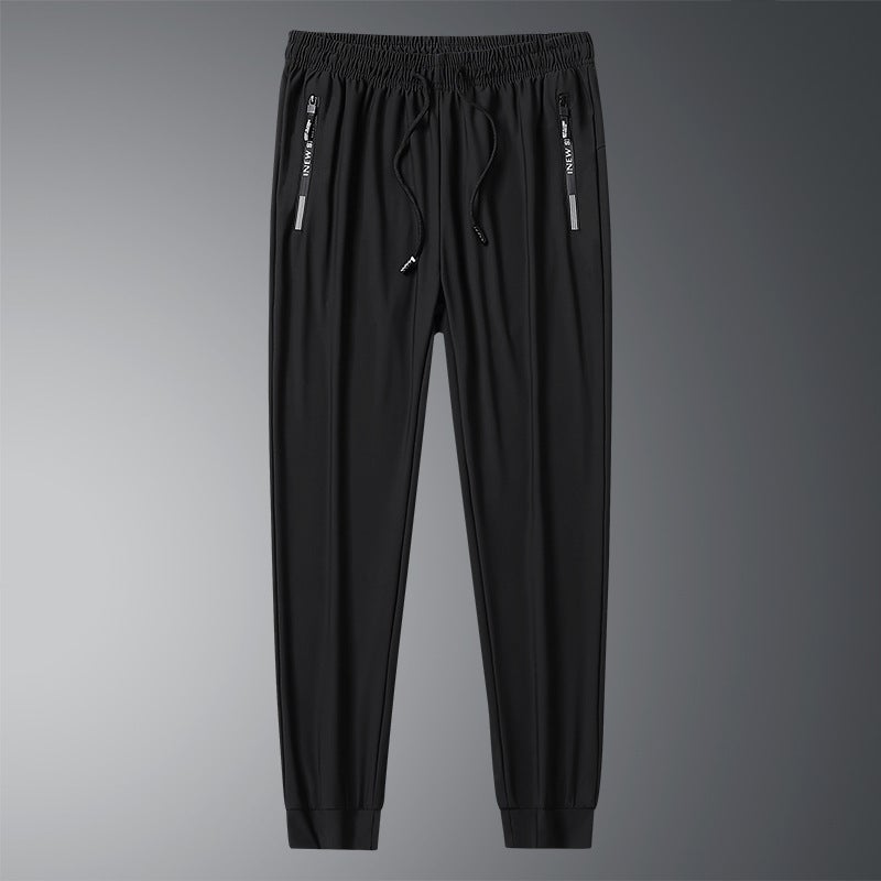 Summer Ice Silk Jogger Pants For Men And Women, High Elasticity Quick-Dry Casual Straight-Leg Wide-Leg - Image 2