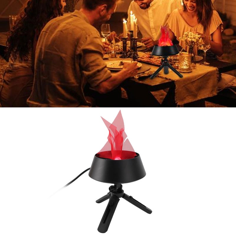 Adjustable Hanging LED Faux Campfire Lamp Realistic Flame Effect Light US Plug 110V - Image 3