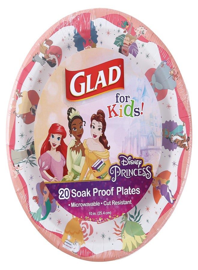 Glad for Kids Disney Princess Magic is in All of US 10” Paper Plates | Disney Princess Paper Plates, Kids Snack Plates | Kid-Friendly Paper Plates for Everyday Use, 20 Ct - Image 1