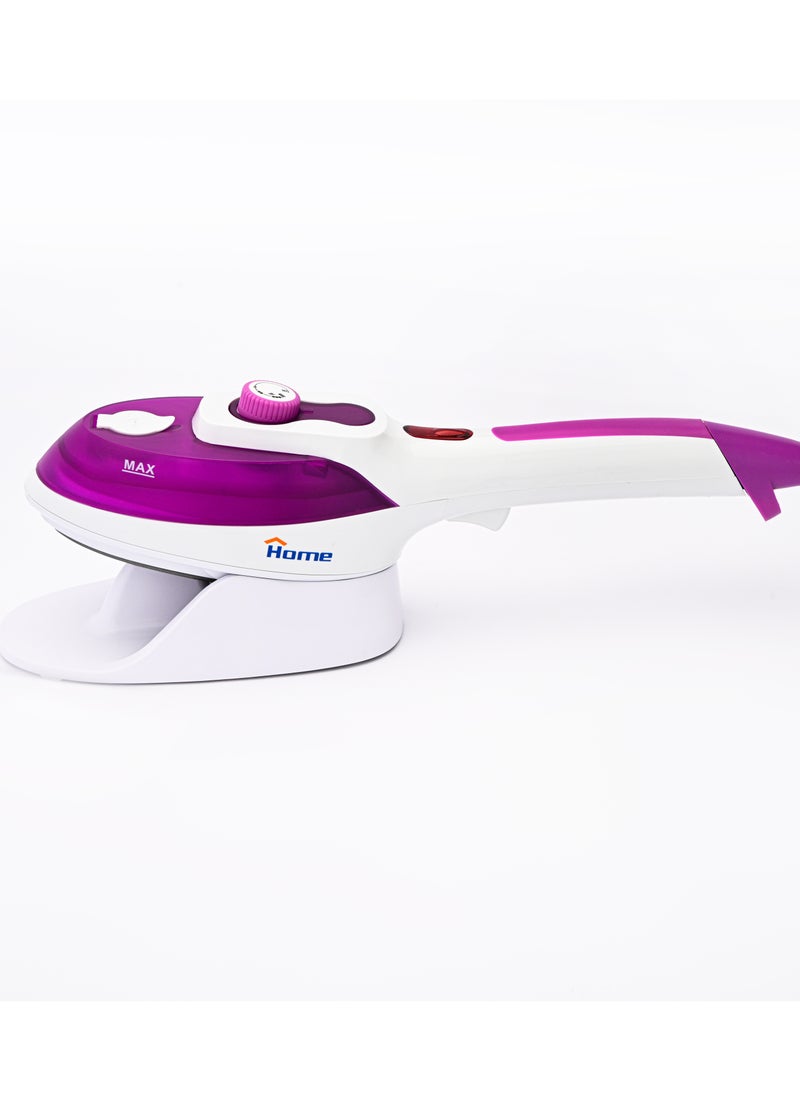Home - Steam dryer  Power: 900W-20V-50Hz. Water tank capacity: 60ml. Dry ironing function. Suitable for home use and trips. Steam ironing. Includes a brush to remove fabrics and lint. Softens wrinkles and wrinkles from dresses, curtains, tablecloths and more. Faster and easier than ironing. - Image 1