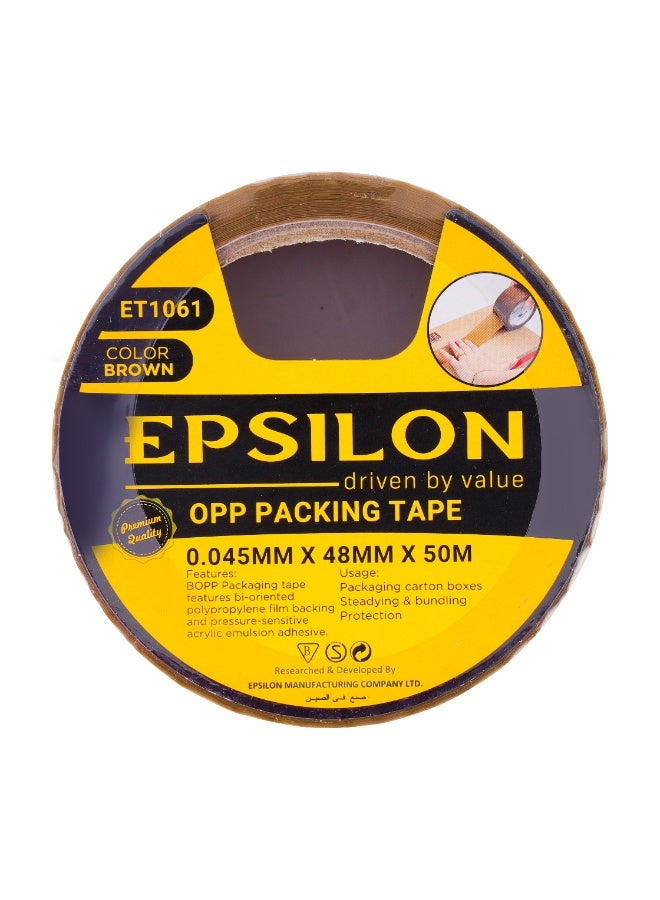 Epsilon OPP Packing Tape – 48mm x 50m | Durable BOPP Film with Pressure-Sensitive Adhesive | Ideal for Sealing Boxes, Packaging, Shipping, DIY, and General Use - Image 1