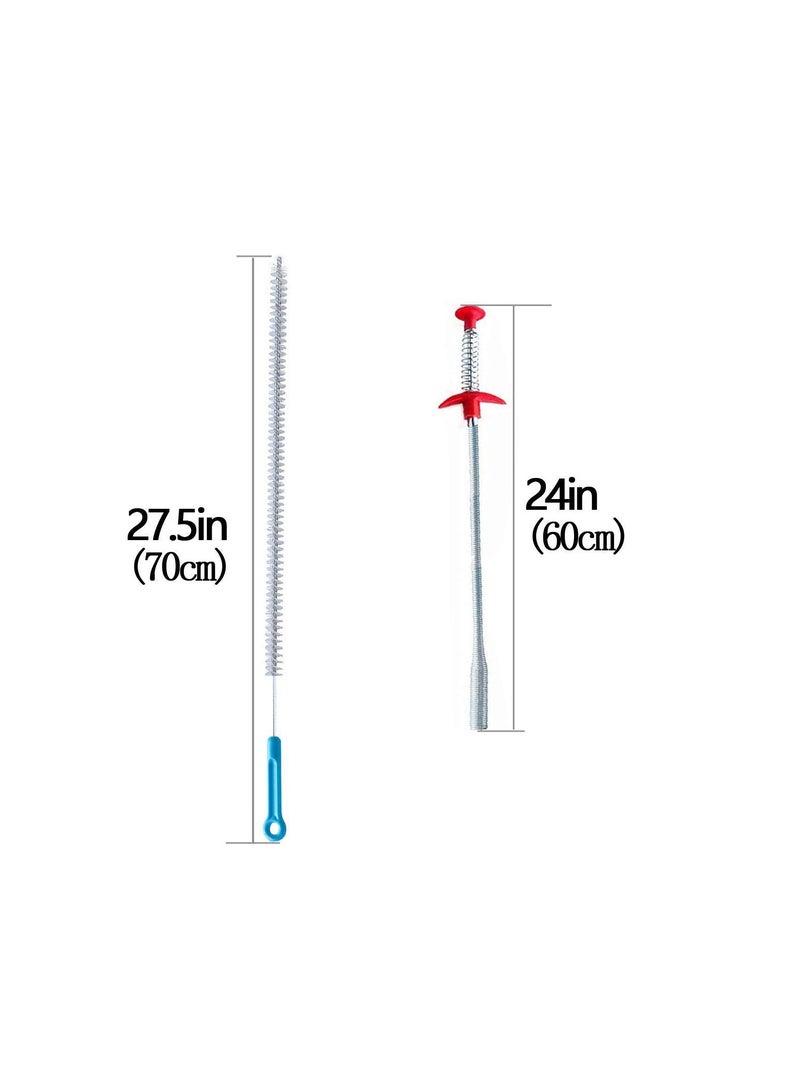 SOLARAE 6 Pack Clog Remover Drain Relief Auger Cleaner Tool, Sink Drain and snake Overflow Cleaning Brush, Sewer Hair Catcher, Applicable to Bathroom Tub, Toilet, Clogged Drains, Dredge Pipe, Sewers, Sink - Image 2
