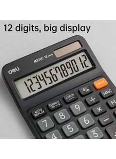 Deli EM222C Tiltable Desktop Calculator with 12-Digit Display, Dual Power (Solar/Battery), Anti-Slip Base & 3-Year Warranty - pzsku/ZF45964882D2FED5372DEZ/45/_/1739792043/b69f6ed6-caf0-4174-b087-7ad5d0751210