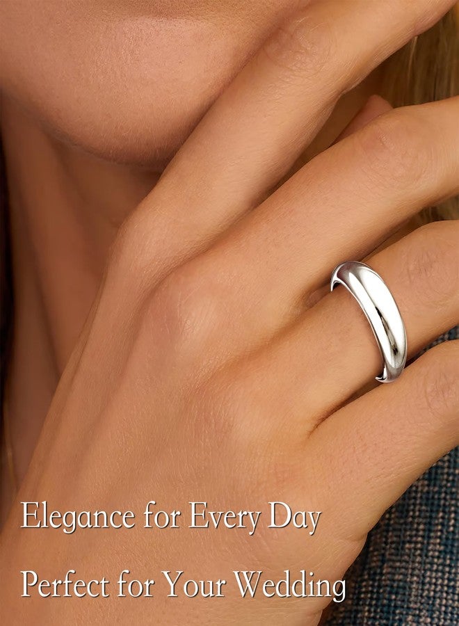 Poxtex Non Tarnish Gold Chunky Rings for Women, Gold Statement Dome Rings Stacking Silver, Adjustable Mens Eternity Wedding Band Mixed Metal Jewelry Size 3-13, 8, Stainless Steel, No Gemstone - Image 3