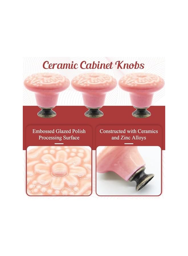 The Bros Drawer Knobs, 12 Pcs Retro Ceramic Dresser Knobs, Vintage Kitchen Cabinet Knobs Pulls, Ceramic Knobs, Decorative Drawer Pull Knob for Closet, Cupboard, Furniture Door Knobs - Image 3