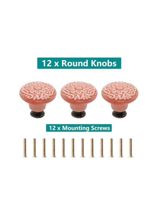 The Bros Drawer Knobs, 12 Pcs Retro Ceramic Dresser Knobs, Vintage Kitchen Cabinet Knobs Pulls, Ceramic Knobs, Decorative Drawer Pull Knob for Closet, Cupboard, Furniture Door Knobs - Image 4