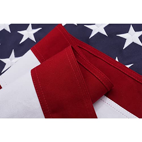 Homissor American Flag Cotton Flags 3x5 USA Flags Embroidered Star Heavy Duty US Flag Sewn Stripes for Indoor - Image 4