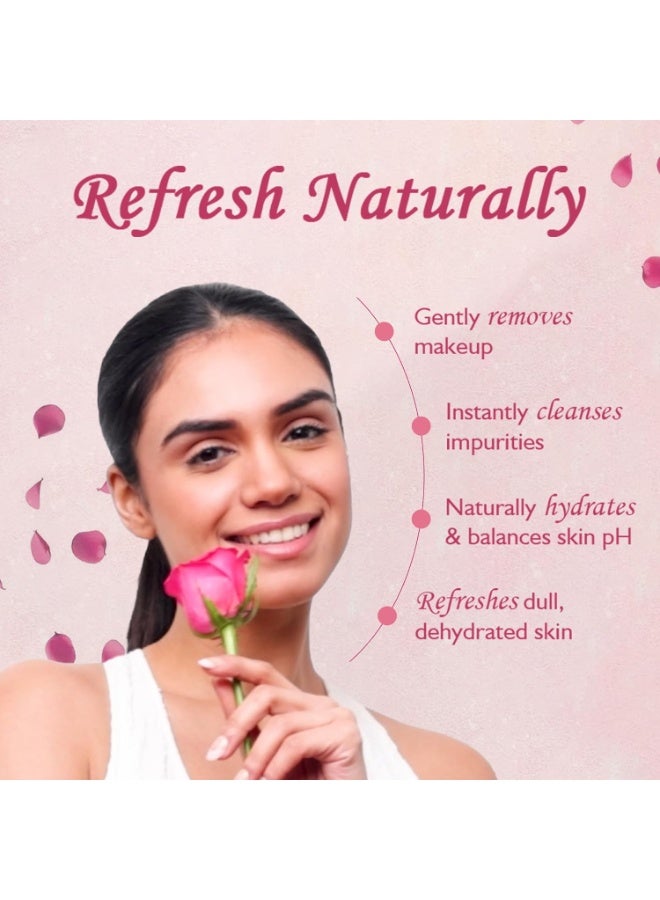 Dabur Gulabari Rose Glow Face Cleanser - 400ml (100ml*4) | Gentle Cleanser for All Skin Types | Cleaner, Balanced & Hydrated Skin - Image 3