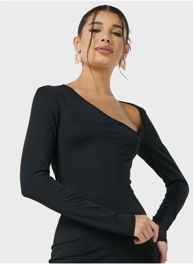 جينجر انقطاع التفاصيل Bodycon اللباس