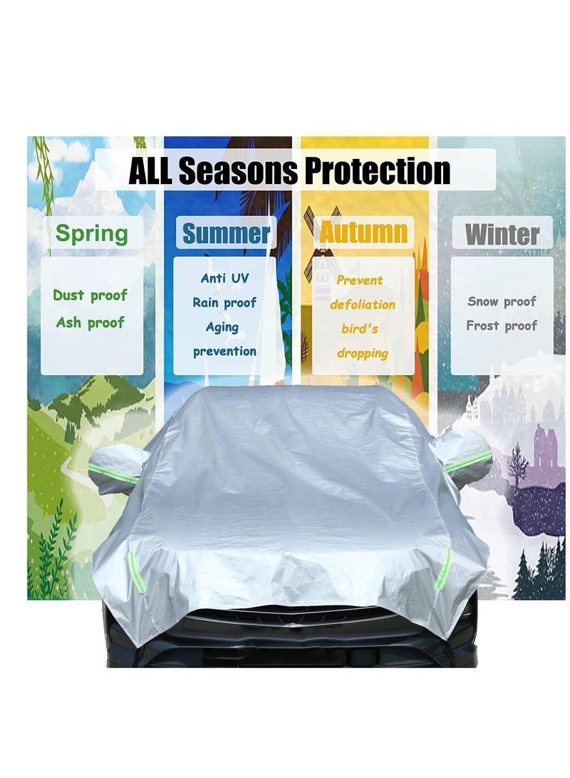 Half SUV MPV 185"-200" Car Body Cover All Weather, Outdoor Indoor for Season Waterproof Dustproof UV Resistant Snowproof Protect Your Windshield and Roof - Image 2