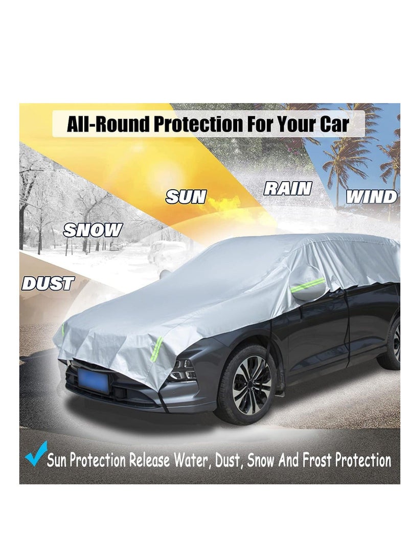 Half SUV MPV 185"-200" Car Body Cover All Weather, Outdoor Indoor for Season Waterproof Dustproof UV Resistant Snowproof Protect Your Windshield and Roof - Image 3