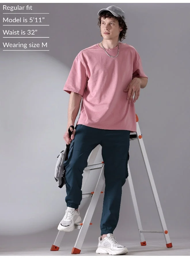 بيونغ بنطلون جوجر كارجو سميك بلون أزرق داكن