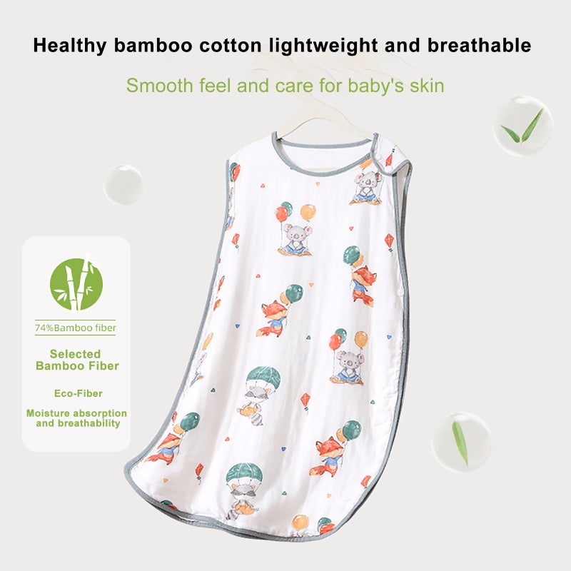 Baby sleeping bag sleeveless vest-style sleepwear bamboo cotton gauze baby belly protection against cold - Image 2