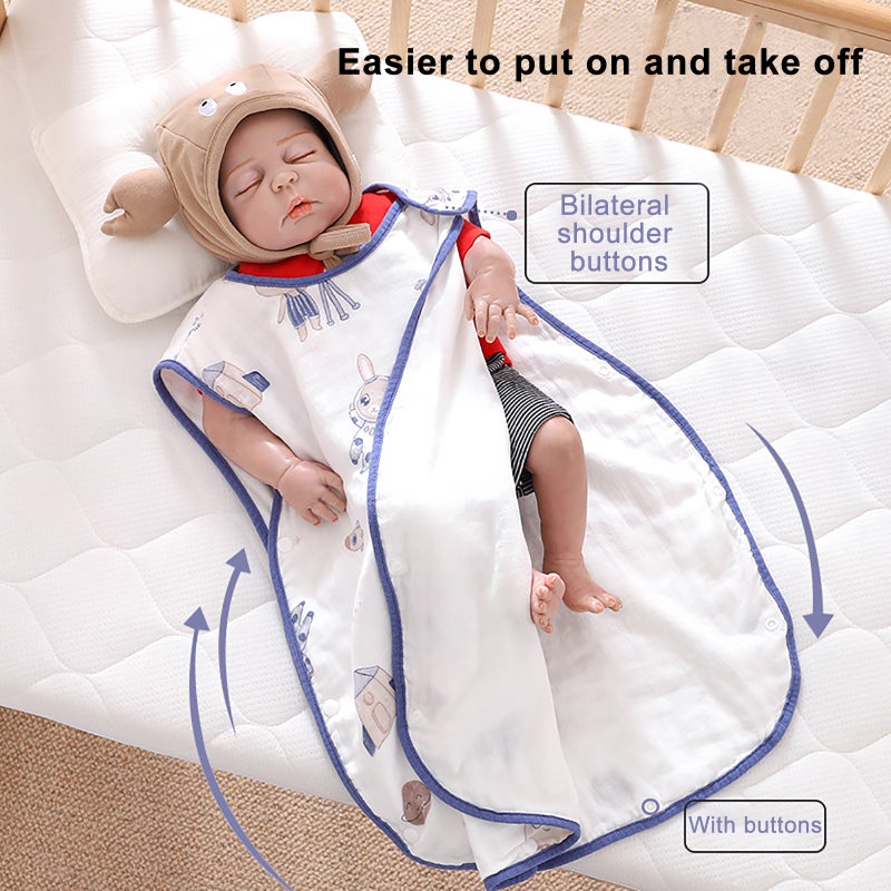 Baby sleeping bag sleeveless vest-style sleepwear bamboo cotton gauze baby belly protection against cold - Image 3