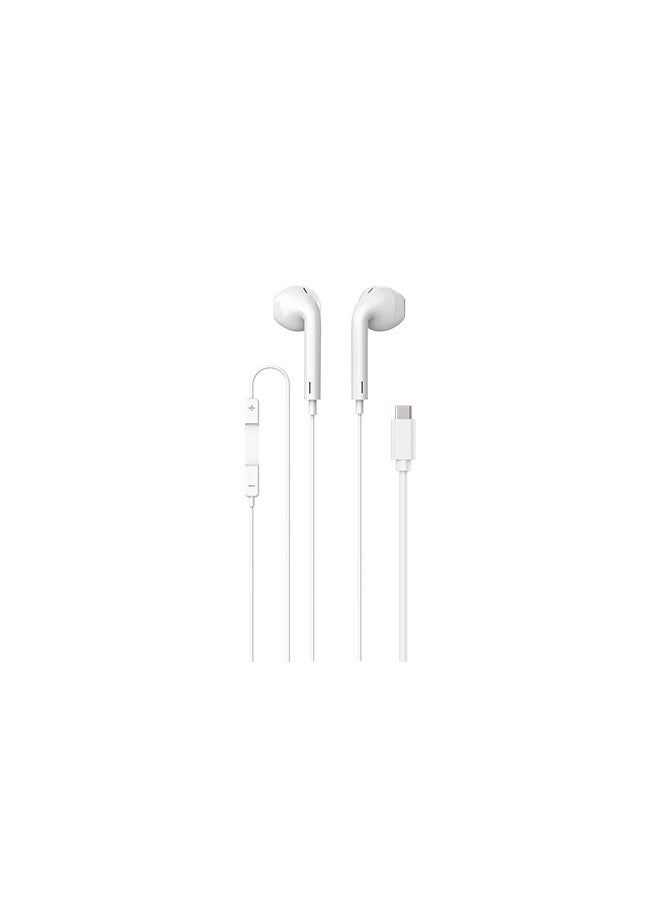 LeCtronic Type-C Wired Earphones - White 