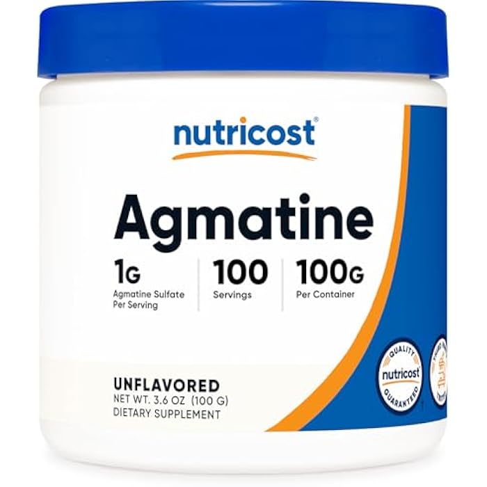 Nutricost Agmatine 100 Grams - Pure Agmatine Powder 100 Servings (Agmatine Sulfate) - Image 1