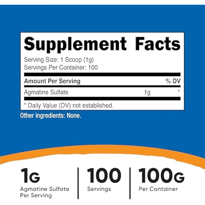 Nutricost Agmatine 100 Grams - Pure Agmatine Powder 100 Servings (Agmatine Sulfate) - Image 2