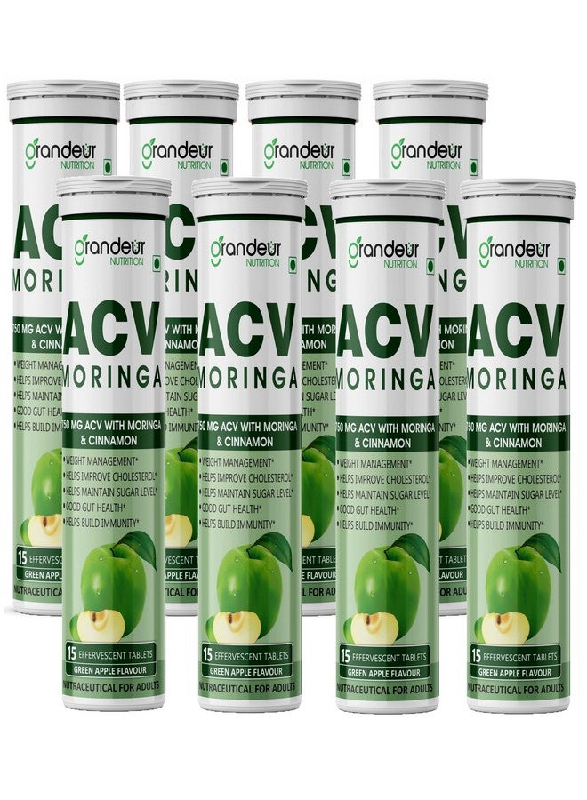 GRANDEUR حبوب خل التفاح غراندور مورنغا لإدارة الوزن، 120 حبة، 750 ملغ، مع القرفة | يتحكم في الرغبات | بدون سكر مضاف | معزز طبيعي للطاقة | صحة الأمعاء | تفاح أخضر - Image 1