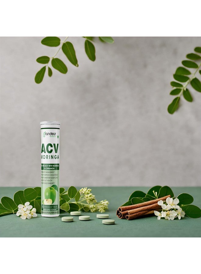 GRANDEUR حبوب خل التفاح غراندور مورنغا لإدارة الوزن، 120 حبة، 750 ملغ، مع القرفة | يتحكم في الرغبات | بدون سكر مضاف | معزز طبيعي للطاقة | صحة الأمعاء | تفاح أخضر - Image 5