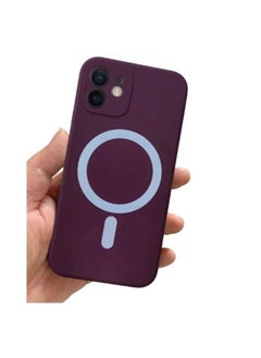 Silicone back cover MagSafe compatible with iPhone 12 pro max Purple