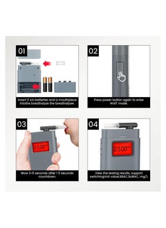 KASTWAVE Portable Alcohol Tester Alcohol Breathalyzer, Digital Led Display Quick Response, with Dust Cover, Professional Accurate Detection Breath Analyzer Detector for Family, Personal, Driver  - Image 4