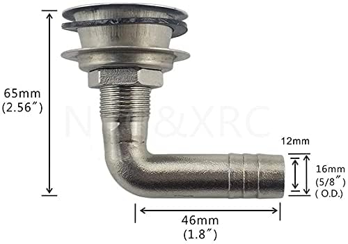 NRC&XRC 5/8"O.D. Universal 90° Stainless Steel Marine Boat Flush Mount Fuel Gas Tank Vent with Mounting Gasket Hardware Fitting for Marine Boat Yacht - Image 3