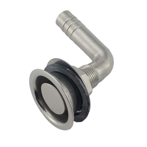NRC&XRC 5/8"O.D. Universal 90° Stainless Steel Marine Boat Flush Mount Fuel Gas Tank Vent with Mounting Gasket Hardware Fitting for Marine Boat Yacht - Image 1